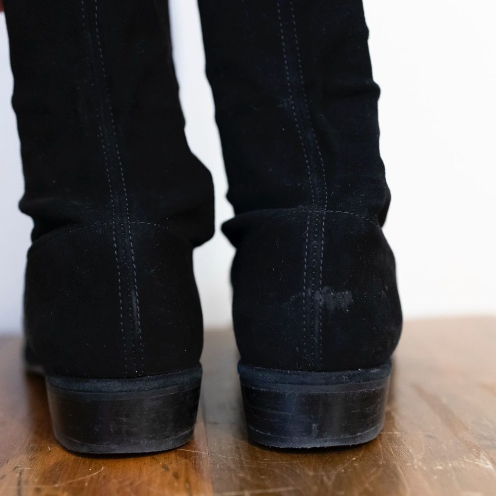 Stuart Weitzman Lowland Over-the-Knee Black Suede Boots Size 7.5 - Picture 8 of 12
